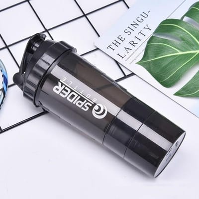 Shaker-flessen voor eiwitmixen - 28oz Protein Shaker-fles - Blank Speciaal ontworpen Easy Grip Drink Shaker Cup voor gemakkelijk zwart