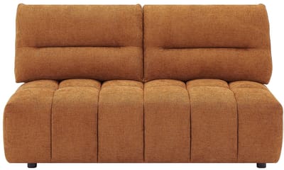 Vente-unique Meridienne voor 2 personen met schuivende rugleuning van terracottakleurige stof met textuur APOLIU
