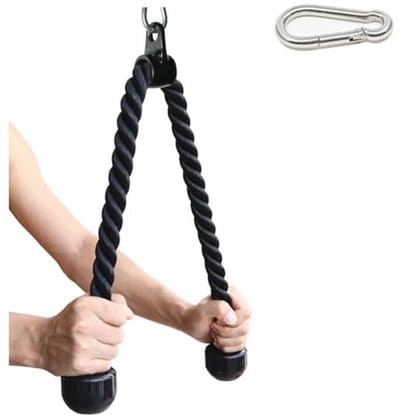 Tricep Touw 27 en 36 Inch - Fitness Kabel Bevestiging voor Pulldown Machines - Heavy Duty Gecoat Nylon met Rubber Uiteinden