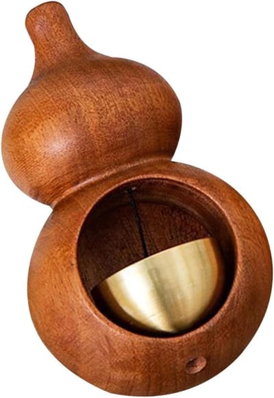 Houten Deurbel - Klokkenspel Messing - Welkom Gasten - Magnetische Bevestiging - 5.5x13cm - Ebben