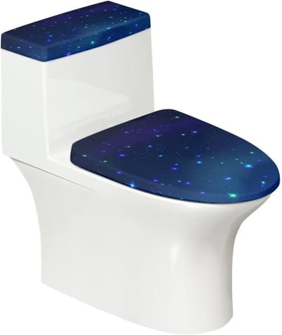 Universele Set Toilet Deksel en Reservoirhoes met Sterrenhemel Decoratie