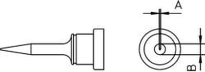 Weller LT-1S Soldeerpunt Ronde vorm, lang Grootte soldeerpunt 0.2 mm Inhoud: 1 stuk(s)