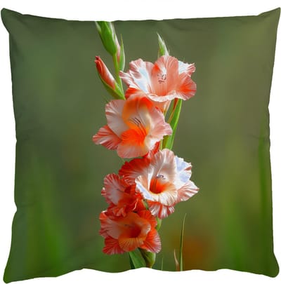 Sierkussens - Kussentjes Woonkamer - 50x50 cm - Bloem - Gladiolen - Zalmroze