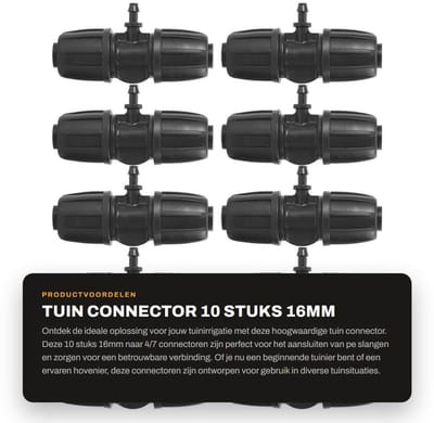 Dailygoods- Tuin Connector 10 Stuks - T-Stuk Connector - Duurzaam Materiaal - Tuinirrigatie - Vernevelingirrigatie - Eenvoudige Installatie - Tuinverbinder