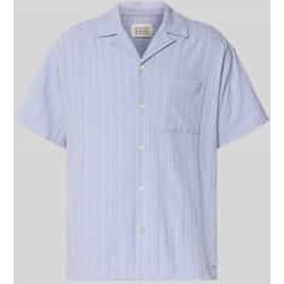 Scotch & Soda Tonal-striped Short-sleeved Shirt Languid Lavender Size: M | Casual Shirts Outlet | Heren |