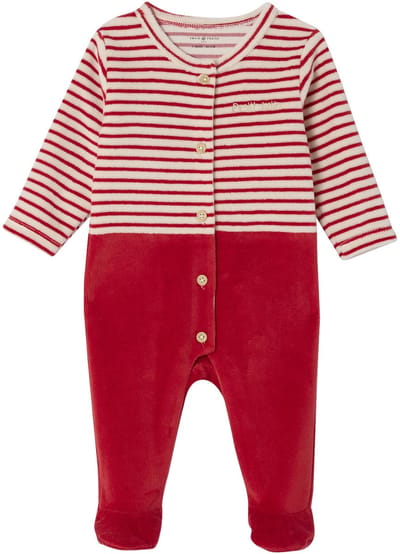 Envie de fraise Kerstpyjama en muts baby in fluweel / velours