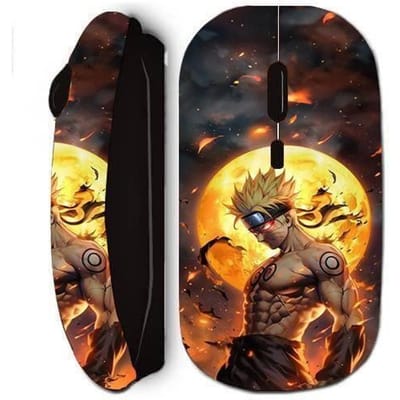 Maniacase draadloze muis zwart donker naruto moon 3D