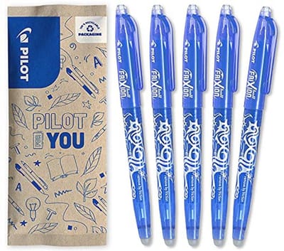 Uitwisbare en Navulbare Rollerbalpen met Fijne Punt - Blauw - Ergonomische Gelinkt