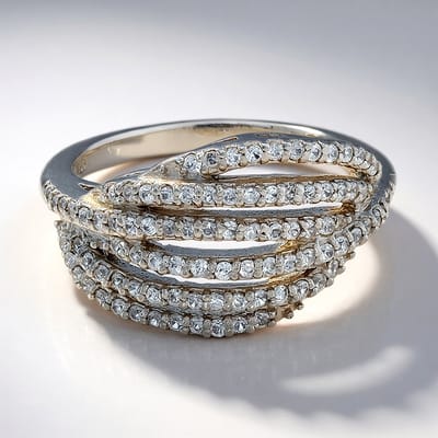 Cavill - Zilveren Ring met 94 Cambodjaanse Zirkonen - 925 Sterling Zilver - 1,081 ct Ronde Briljant Pavé - Luxe Moderne Damesring