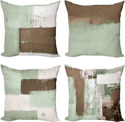New Bed Grunge Abstracte en Moderne Stijl Borstelstreken Kussenhoes met sierkussen, 4-pack, modern accent, dubbelzijdig digitaal bedrukt, 50 cm x 50 cm