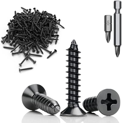 60 Stuks M4 x 16 mm Schroeven Set RVS 304 Zwarte Phillips Schroeven voor Meubel- en Raamassemblage met Schroevendraaier Bit