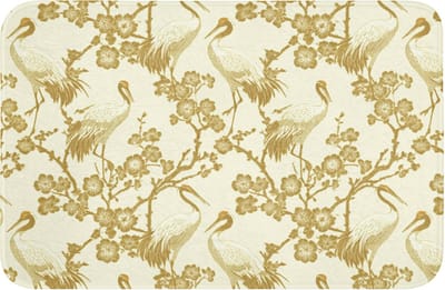 WC mat 60x40 cm - Antislip - Kraanvogels - Kersenbloesem - Goud - Toiletmat - Vloermat - Douchemat - Toilet tapijt - Toiletmatten
