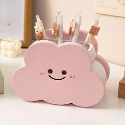 Nieuwe Creatieve Cartoon Wolken Pennenhouder Schattige Desktop Kantoor Opbergplaats Hars Ornament Student Opening Studentendag Cadeau