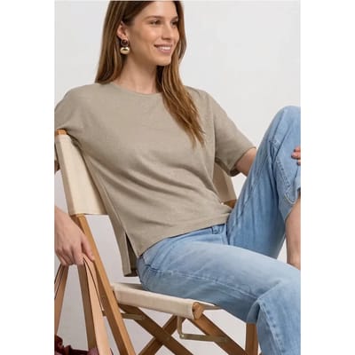 Shirt met overhangende schouders en glitterdetails