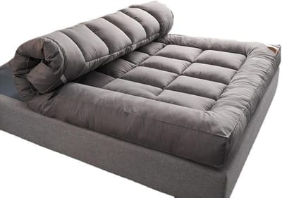 Verdikte Futon Matras - Vloer Matras - Comfortabel Slapen - Opvouwbaar Ontwerp - 150 cm Breed - Grijs