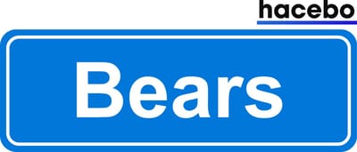 Hacebo - Plaatsnaam Sticker - 29x10 CM - Bears sticker - Verkeersborden sticker - grappige cadeaus - Bears