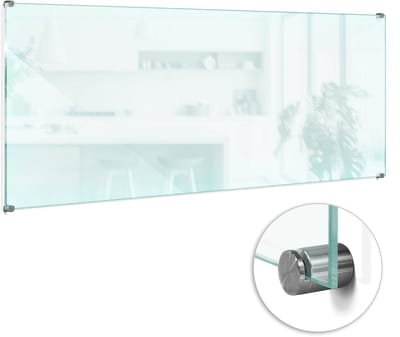 Wallfluent Transparante Keuken Achterwand - Doorzichtige Spatplaat Keuken - 125x50 cm - Keuken Achterwand Glas Transparant - Transparante Beschermplaat Keuken - Glazen Spatplaat Transparant - Helder Glas Achterwand Keuken