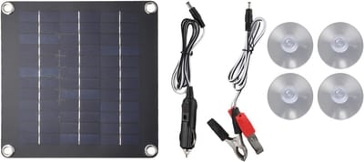 Zonnepaneel - Druppellader - Accu Onderhoud - Monokristallijn - 10W 12V - Zwart