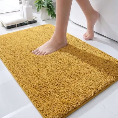 Casilin Badmat Antislip 60x90cm Havana - Waterabsorberende Badkamermat - Sneldrogend - 100% Katoen - Wasbaar - Oker Geel