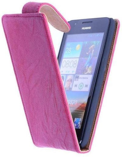 Washed Leer Classic Hoesje - Geschikt voor HTC One M8 Roze