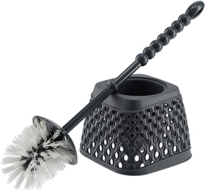 KADAX Toiletborstel, toiletborstelhouder met handvat, wc-borstel van kunststof, wc-set van plastic, toiletborstelhouder, wc-borstel met houder (grijs)