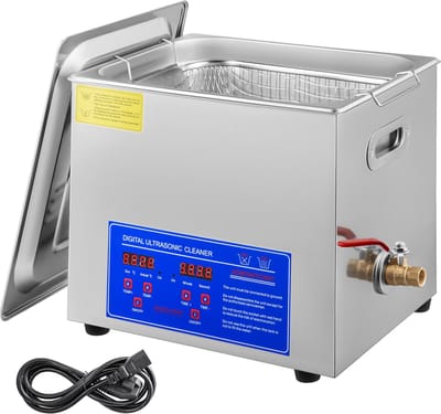 VEVOR 10L Ultrasone reiniger Machine Roestvrij staal Ultrasone reinigingsmachine Digitale verwarming Timer Sieradenreiniging voor commercieel persoonlijk thuisgebruik (10L)