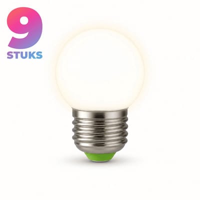 9x Globe G45 Spaarlamp E27 - 5W - Warm Wit Licht (2700K) - 800 lm - 10 jaar - Niet Dimbaar - Bespaar op energiekosten