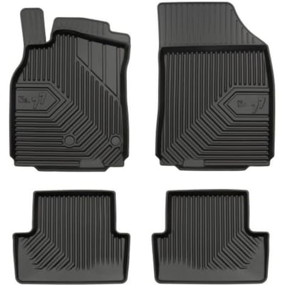 Frogum - Renault Megane III 2008-2015 (niet voor Coupe) - Rubberen automatten No.77 - 4 stuks - TPE - 4 cm Hoge Rand