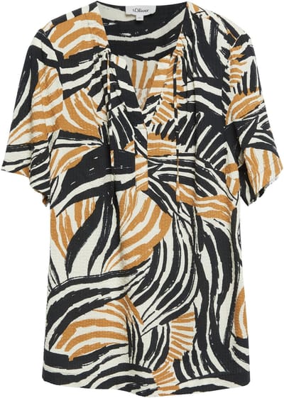 Vloeiende blouse in gemengde viscose met plooien en een all-over print dames s.Oliver