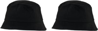 Vissershoedje/zonnehoedje - 4x stuks - zwart - bucket hat - one size - voor volwassenen