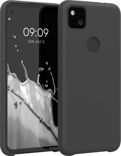kwmobile telefoonhoesje geschikt voor Google Pixel 4a - Hoesje met siliconen coating - Smartphone case in mat zwart