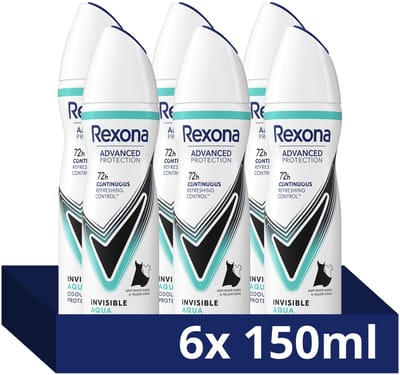 Rexona - Anti-transpirant Spray - Women Advanced Protection - Invisible Aqua - 6 x 150 ml - Voordeelverpakking