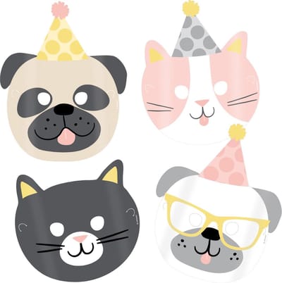Amscan Maskers Huisdieren 16,7 X 23,2 Cm Papier 8 Stuks