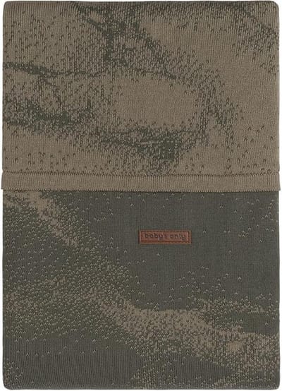 Baby's Only Gebreid baby dekbedovertrek ledikant - baby deken Marble - Khaki/Olive - 100x135 cm