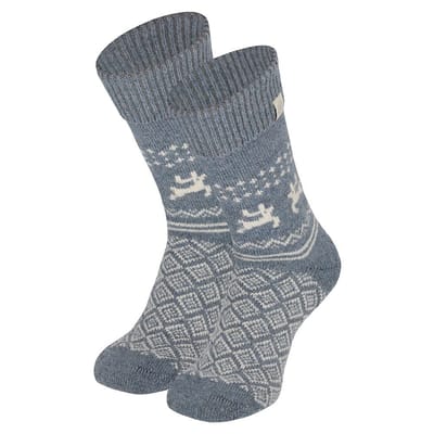 Wollen Wintersokken Dames - Rendier - Blauw / 35/38
