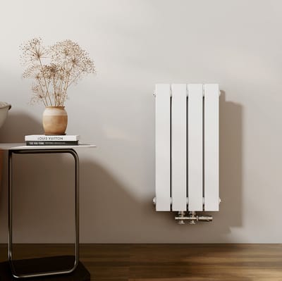 EMKE Radiator - Dubbel-Laags Plat - Glanzend Wit - 60x30 cm - 327 W - Kolomradiator Vertical - Verwarming voor Alle Ruimtes