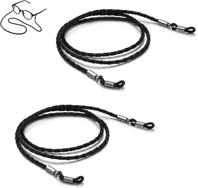 Set van 2 brillenbanden van PU, 70 cm lang, geschikt voor alle brillen, duurzaam en praktisch, ideaal voor dagelijks gebruik en sportactiviteiten
