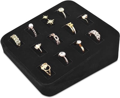 Ring Display Tray - Jewelry Organizer - Showcase Rings - Inclined for Clear View