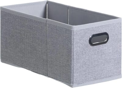 5Five Opbergmand/kastmand - grijs - linnen - 7 liter - 31 x 15 x 15 cm - Opbergbox - Vakkenkast manden