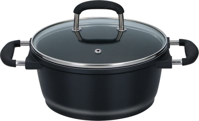 alpina Kookpan - 20cm - 2,2 L - Alle Warmtebronnen - Met Deksel - Zwart