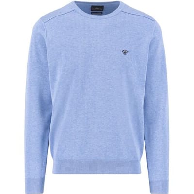 Fynch-Hatton Trui O-Neck Superfine Cotton Crystal Blue / male