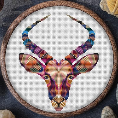 Borduurpakket MANDALA ANTILOPE - geschikt voor beginners - nederlandse gebruiksaanwijzing