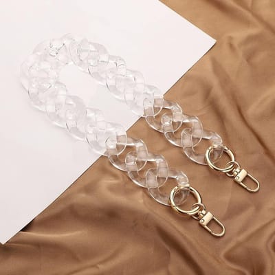 Vervangbare Schouderband voor Handtassen, Transparante Flat Chain, 80 cm Lange Pocket Chain voor Dames, Ideaal voor DIY Tassen en Handbags