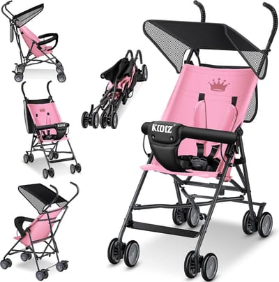 Lichtgewicht Opvouwbare Kinderbuggy met Zon- en Regenhoes