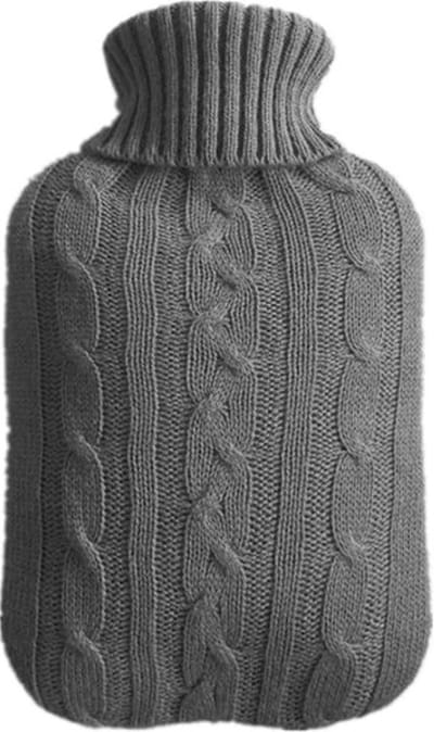 Kruikhoes - Wollen Kruishoes - Losse Hoes Kruik - Kruikzak - Winterhoes Kruik - Fluffy - 2 Liter - Grijs
