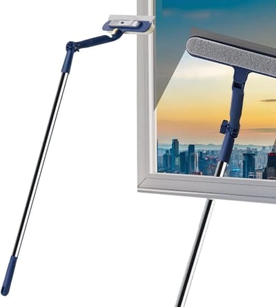 Glasreinigingsset - Raamwisser Telescoop - Ramen Zemen - Draaibare Kop - 120 cm - Blauw