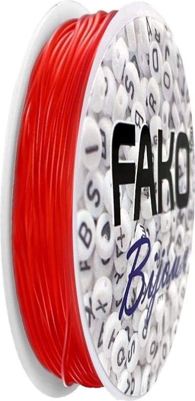 Fako Bijoux® - Elastisch Nylon Draad - Rijgdraad - Sieraden Maken - 0.8mm - 8 Meter - Rood