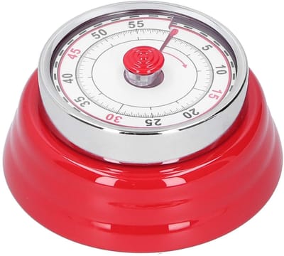 NTHProducts - Mechanical Kitchen Timer - Timer Clock - Vintage Tijdbeheerder - Rood - Koken en Bakken - Tijdsherinnering - Geschikt voor Studeren - K