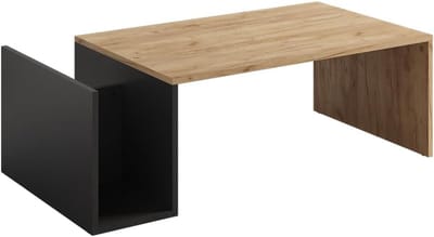 Salontafel - Bijzettafel Woonkamer - Dranken Plaatsen - Praktische Opbergruimte - 100 x 50 cm - Eik Goud Antraciet