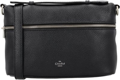 Charm London Washington Schoudertas - Handtas - Crossbody - Leer - Leren Dames Tas - Zwart